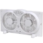 Twin Window Fan With 9 In. Blades Adjustable Thermostat And Max Cool Technology. Fixed Price $58.99.