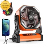 20000MAH Battery Powered Camping Fan - 58H Max Cooling, Rechargeable Ope. Fixed Price $79.99.