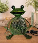 Breeze Frog Figurine Fan Green Metal Tabletop Desk Whimsical Decor. Fixed Price $69.99.