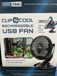 Geektek Clip Cool Fan - Portable Rechargeable Usb Strong Clamp 3 Speeds. Fixed Price $14.50.