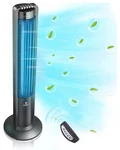 Airvention 115 Oscillating Modern Tower Fan, 43'' With Remote - Black. Fixed Price $76.62.