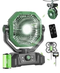 Minlebao 20000MAH Portable Camping Fan With Lights, Mini, Vivid Green. Fixed Price $31.99.