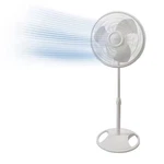 16 In. 3 Speed Oscillating Pedestal Fan For Home White With Adjustable Height. Fixed Price $35.36.