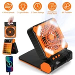 5200MAH Solar Powered Camping Fans With Led Lantern & Rechargeable Bank. Fixed Price $33.95.