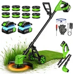 14" Electric String Trimmer Cordless Battery Powered Weed Eater With Wheel, 3-IN. Fixed Price $122.53.