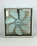 Vintage Exl 20 Box Fan Model 11065 Bahama Blue Color 7 Blade Speed Retro Mcm. Fixed Price $214.99.