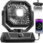 Portable Camping Fan With 20000MAH Rechargeable Battery, Usb-c Classic Black. Fixed Price $39.81.