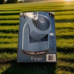 Vornado Flippi Model V6 Compact Air Circulator Fan, Blue Tabletop Adjustable. Fixed Price $17.00.
