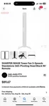 Sharper Image Tower Fan 3-SPEEDS Standalone 360-PIVOTING Head Black W/ Remote. Fixed Price $80.00.