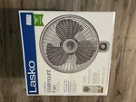 Lasko M16900 Wall Mount Fan, 3-SPEED, Oscillating, White. Fixed Price $50.00.