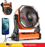 Kitwlemen 20000MAH Battery Powered Camping Fan Rechargeable Desk With Light. Fixed Price $60.76.