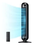 Dreo Nomad Dc Tower 27FT/S Velocity 90 Oscillating 8-SPEED Quiet Fan, Black. Fixed Price $69.99.