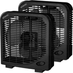 Shinic 2 Packs 10" Tabletop Box Fan, Speeds, Quiet Double Units, Black. Fixed Price $64.50.