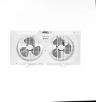 Comfort Zone Twin Window Fan, Individual 180 Degree Rotating Heads, 9 Inches. Fixed Price $36.00.