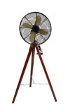 Nautical Handmade Black Antique Floor Fan Tripod Wooden Stand Adjustable. Fixed Price $136.50.