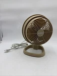 Vintage Holmes Air Plastic Tan Oscillating Fan Desk 2 Speed HAOF85. Fixed Price $17.99.