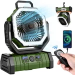 Odoland 30000MAH Camping Fan With Led Lantern, 11.2X8.7X4.3 Inches, Green. Fixed Price $71.23.