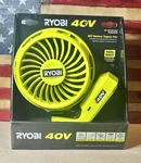 Ryobi RY40CF01B 40V Battery Topper Fan 3-SPEED Usb Adjustable Tilt Tool Only. Fixed Price $42.24.