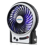 Efluky 3 Speeds Mini Desk Fan, Rechargeable Battery Operated With Led Light,. Fixed Price $19.79.