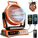 20000MAH Camping Fan Rechargeable Portable With Remote Led Lights & 4 Speeds. Fixed Price $25.99.