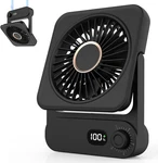 Rechargeable 3600MAH Magnetic Fan With 100 Speeds And Digital Display, Black. Fixed Price $30.99.