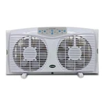 Optimus 8" Electric Reversible Twin Window Fan Thermostat & Led. Fixed Price $69.86.