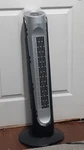Holmes Tower Fan Black/silver Oscillating Timer Adjustable Speeds Push Button. Fixed Price $15.00.