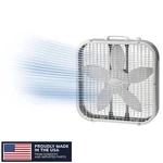 Lasko In. 3 Speed Box Fan W/ Save Smart Technology, 1820 Cfm & Carry Handle. Fixed Price $29.95.
