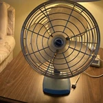 Vintage Nesco Oscillating Fan Model EA009 Blue Metal Works On Both Speeds. Fixed Price $55.00.