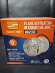 New Suncourt Inductor Corded In-line Fan 6" Diameter DB206C 250 Cfm. Fixed Price $25.00.