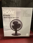 House To Home 6 In. Desk Clip On Fan 2 1 Operated Speed Settings Black. Fixed Price $12.99.