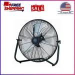 Mainstays 20" 3-SPEED High Velocity Tiltable Black Steel Floor Fan. Fixed Price $50.39.