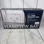 Window Fan Twin Reversible 9 Adjustable Thermostat 3 Speed Quiet White - New. Fixed Price $59.99.