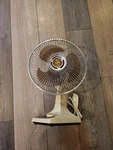 Lasko Tan/brown 12" Oscillating Speed Table Fan Tested And Working Good Shape. Fixed Price $34.99.
