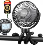 Frizcol Portable Stroller Fan, Use As Power Bank, 65H 12000MAH Normal, Black. Fixed Price $36.98.