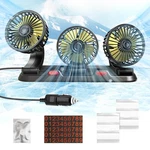 3-HEAD Car Cooling Fan 2-SPEED, 360 Rotating, Cigarette Lighter Plug. Fixed Price $31.48.