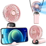 Koonie Portable Handheld Fan, Battery Operated With Base, 8 Hours, Pink. Fixed Price $14.97.