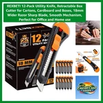 Smooth-mechanism Utility Knife Set 12-PACK With Ergonomic Handles Comfort. Fixed Price $16.19.