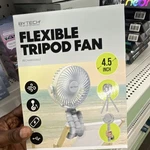 Bytech Flexible Tripod Fan Rechargeable 360 Rotation Clip-on Gray 4.5 Inch. Fixed Price $30.00.