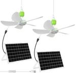 2 Set Solar Ceiling Kit With 15W Panel, Usb Hanging Fan, 15.74'' Dual Pow.... Fixed Price $97.70.