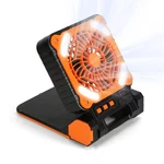 Solar Camping Fan W/ Led Lantern 5200MAH Rechargeable Battery Operated. Fixed Price $34.74.