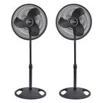 Lasko 16 Inch Oscillating 3 Speed Adjustable Pedestal Stand Fan, Black (2 Pack). Fixed Price $102.99.