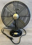 Vtg Hunter Century 12" All Steel 3 Speed Oscillating Table Fan Black 90022. Fixed Price $99.99.