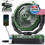 Frizcol 3-IN-1 Camping Fan: Rechargeable, Detachable Battery, Light, Remote Gr. Fixed Price $48.57.