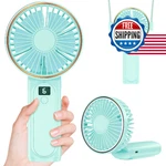 Peiyuu 4000MAH Usb Rechargeable 180 Foldable Mini Desk Fan W/ 6-SPEED & Lcd. Fixed Price $25.97.