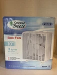 Sarasota Breeze 10" Ultra Quiet 3 Speed Portable Box Fan White SB-MTFP-10B. Fixed Price $24.99.