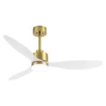 Breezary Sawyer 52" Gold Ceiling Fan With Led Light White Blades & Remote Ob. Fixed Price $71.99.