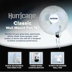 Hurricane Supreme 16 Inch 90 Degree Oscillating 3 Speed Wall Mounted Fan, White. Fixed Price $35.00.