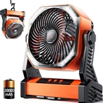 Cping Led Fan With Light, 20000MAH Recharable Battery Powered Outdoor. Fixed Price $38.99.