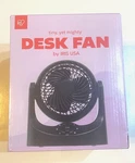 Iris Tiny Mighty 3-SPEED Oscillating Tilt Lightweight Portable Desk Fan Black. Fixed Price $14.99.